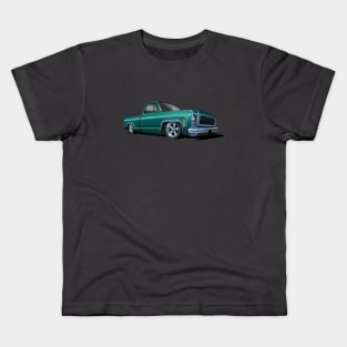 1980 Chevrolet C10 pickup in dark green Kids T-Shirt